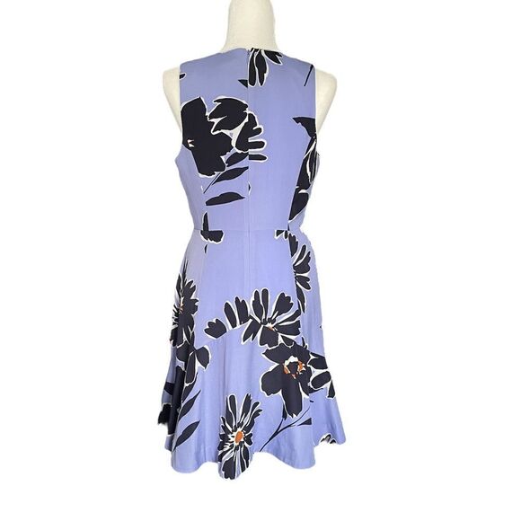 J. Crew Blue Floral Fit and Flare Polyester Dress Lined Spring 2016 Size 6 - Picture 2 of 7